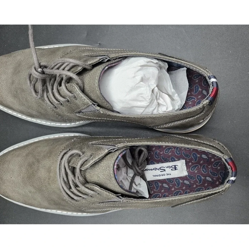 NEW Ben Sherman Mens‎ Shoes Size 8M Countryside Oxford Grey PU Leather